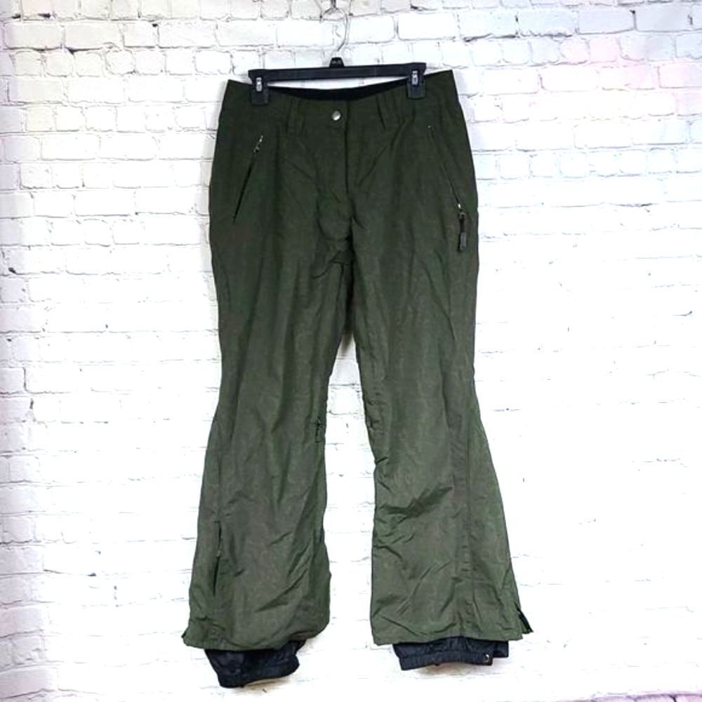 Women's Ski Pants Core Powder Room Green Embossed Snowboard 5000mm Ride Harder
